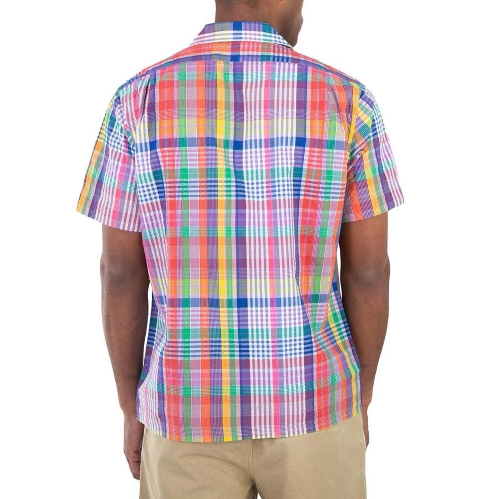 New Polo Ralph Lauren Plaid Classic Fit Seersucker Camp SS Shirt Men Small $138 - Picture 3 of 9
